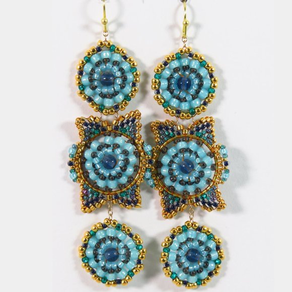 Handmade beaded artisan earrings